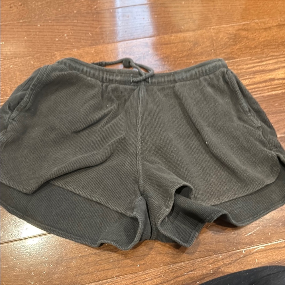 Women's Black waffle Shorts